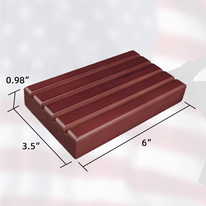 ASmileIndeep Small Military Challenge Coins Display Holder Solid Wood,Challenge Coin Stand Holds 10-12 Coins ,4 Row Coin Holder Rack for Desk, Challenge Coin Display Case ,Red Finish - Image 4